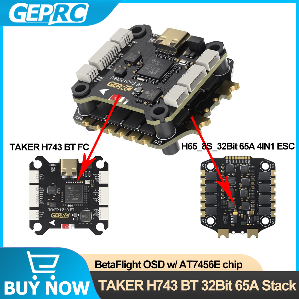GEPRC TAKER H743 BT 32Bit 65A  - Drone Racing Flight Controller avis et prix