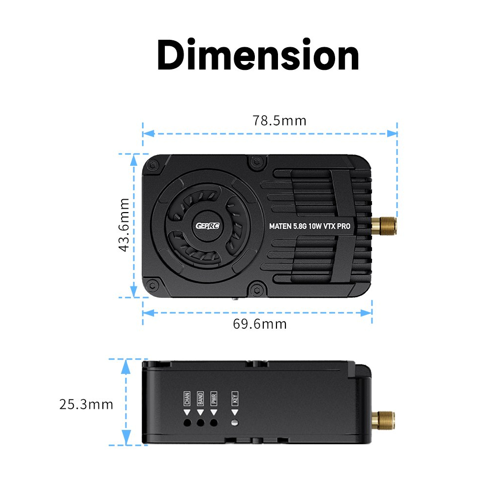 GEPRC MATEN 5.8G 10W VTX PRO 1 - Drone Racing Transmitter avis et prix